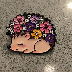 Floral Hedgehog Enamel Pin
